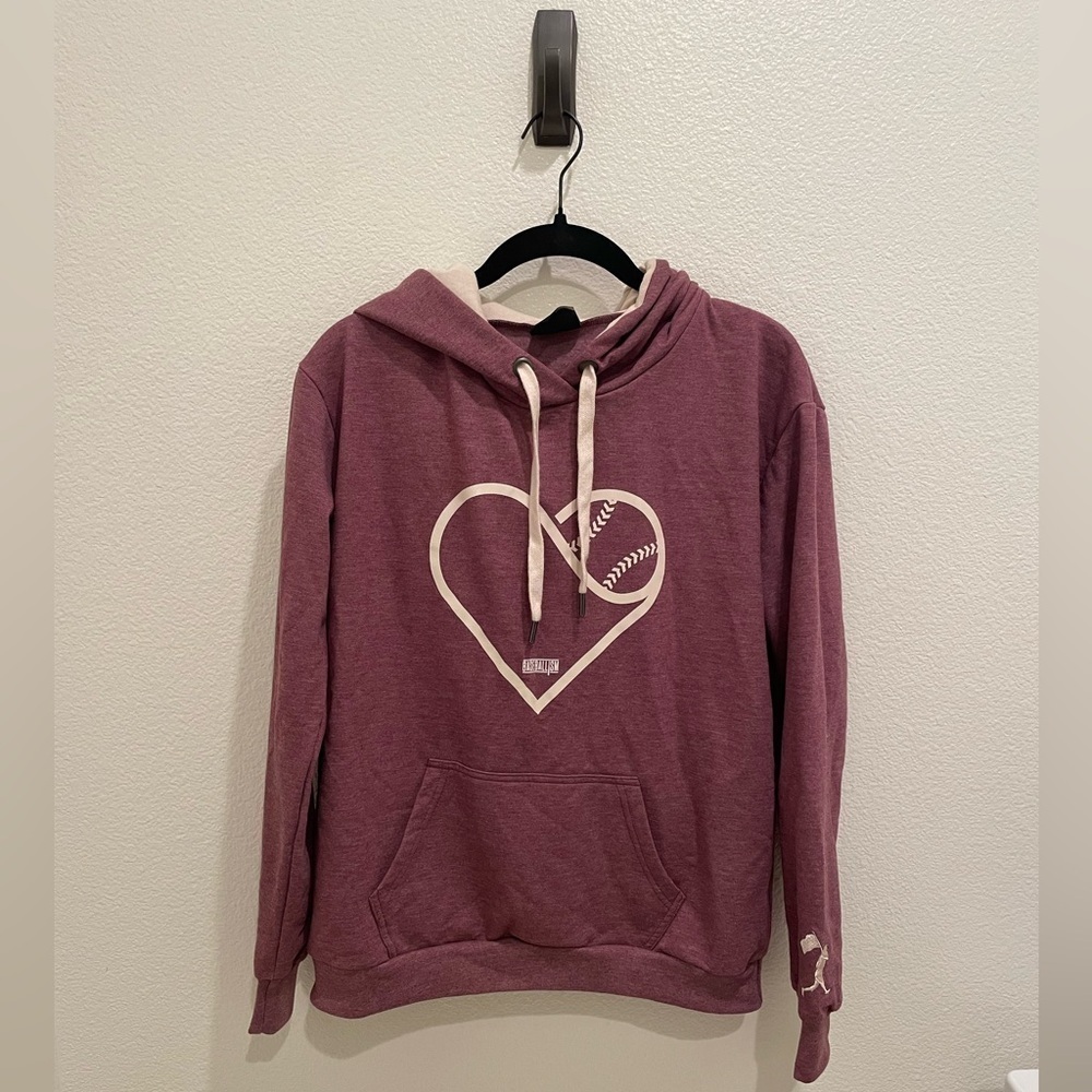 Womens Baseballism Purple pull over sweatshirt size s